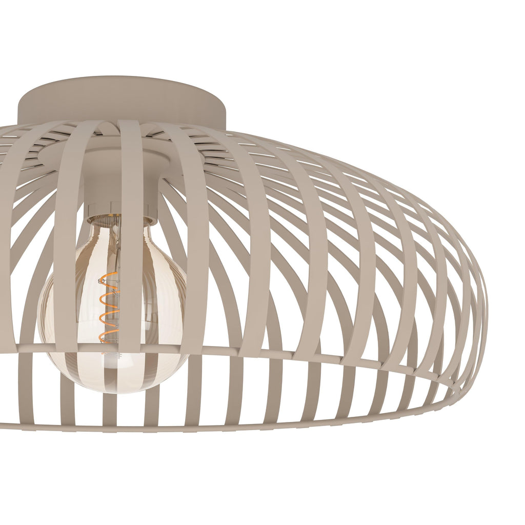 EGLO Deckenlampe Mogano 3, Deckenleuchte Wohnzimmer, Lampe Decke Schlafzimmer, Wohnzimmerlampe aus Metall in Beige, E27 Fassung, Ø 43 cm