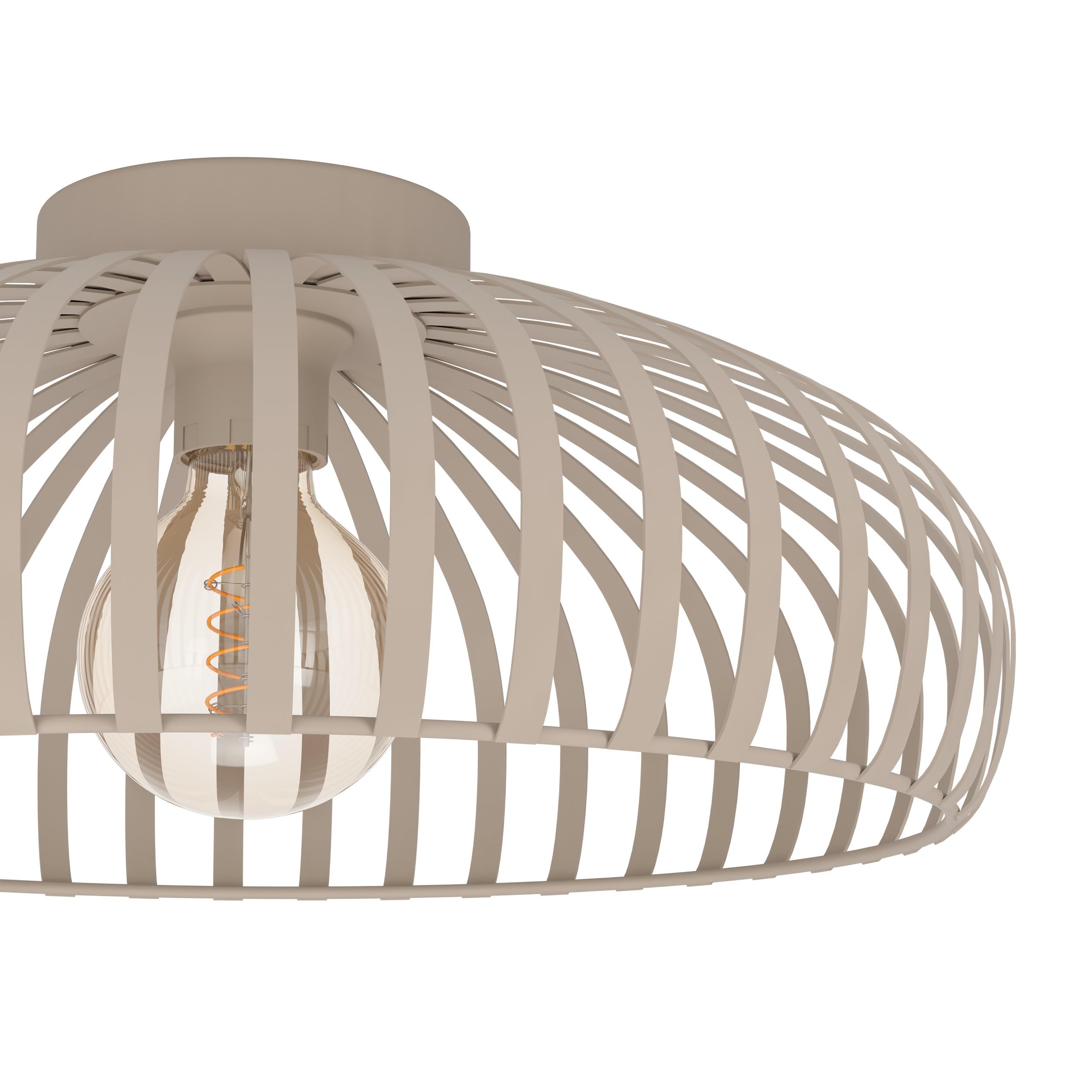EGLO Deckenlampe Mogano 3, Deckenleuchte Wohnzimmer, Lampe Decke Schlafzimmer, Wohnzimmerlampe aus Metall in Beige, E27 Fassung, Ø 43 cm