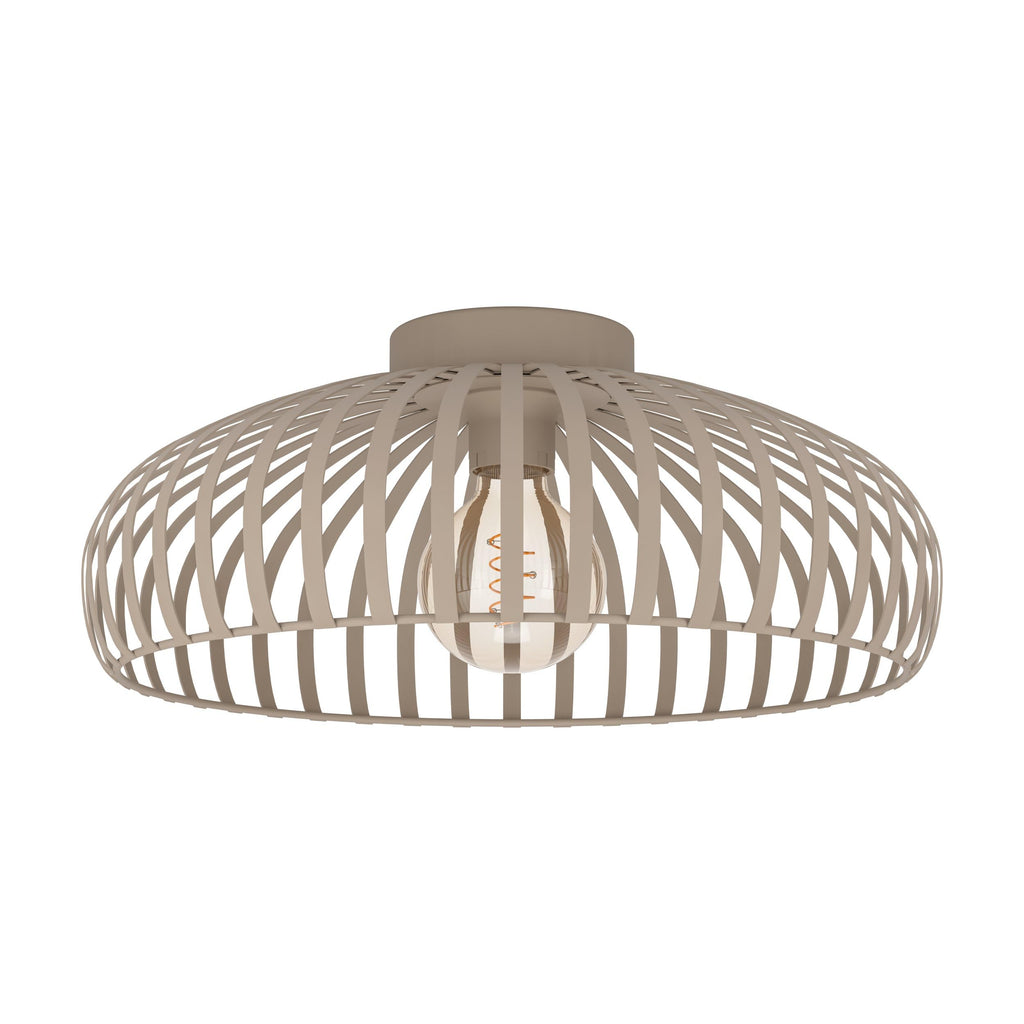 EGLO Deckenlampe Mogano 3, Deckenleuchte Wohnzimmer, Lampe Decke Schlafzimmer, Wohnzimmerlampe aus Metall in Beige, E27 Fassung, Ø 43 cm